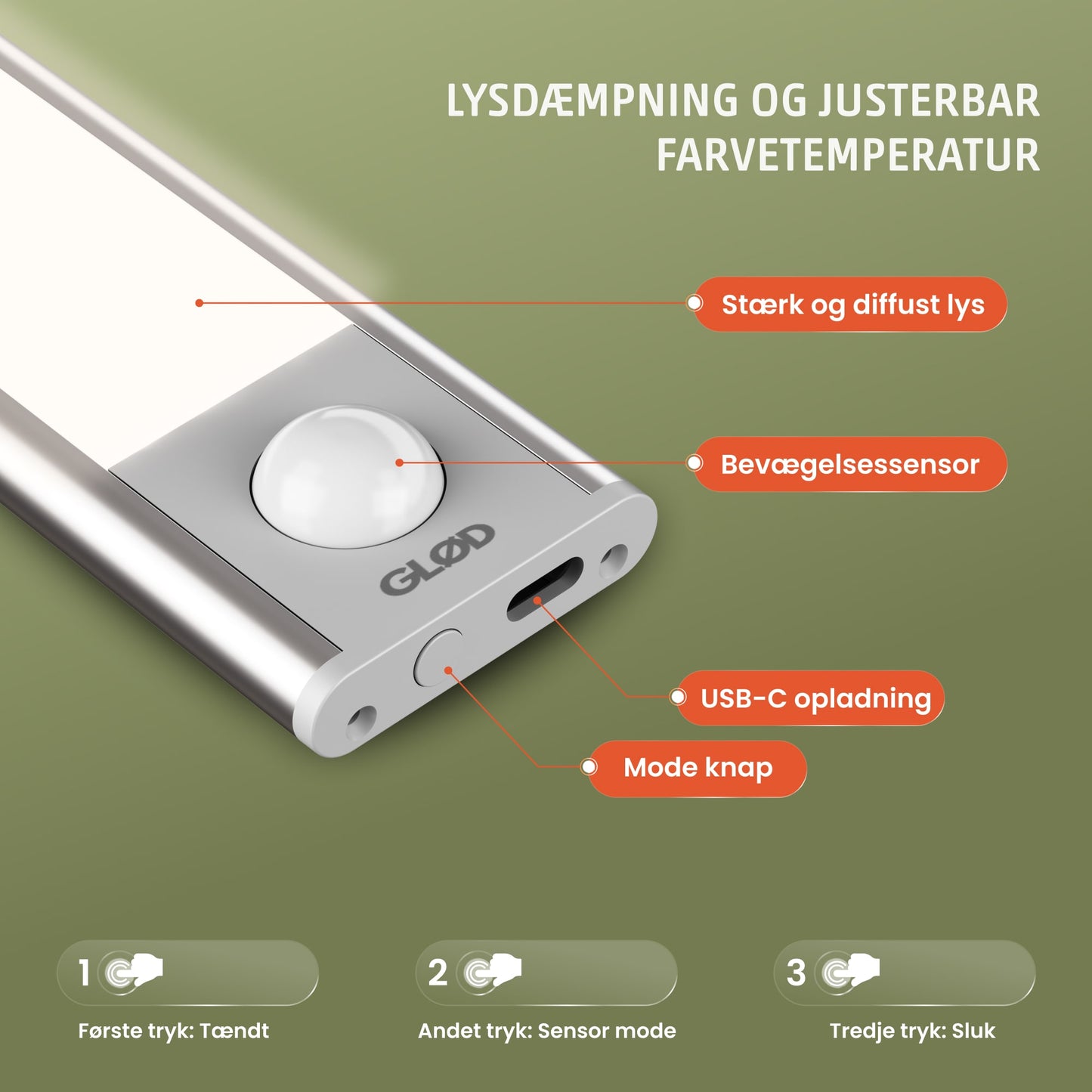 Glød LED lysbar